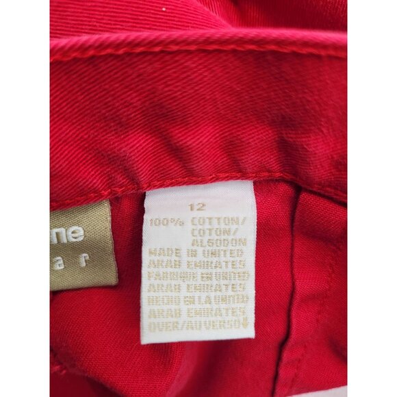 VTG LIZ CLAIBORINE LIZSPORT Women's SZ 12 Red Pleated Walking Shorts High Waist - Picture 7 of 7